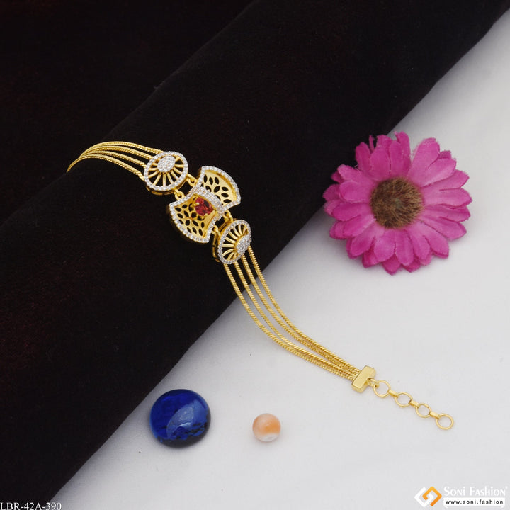 Soni Fashion - Ladies Bracelet - 1 Gram Gold Plated Finely Detailed Bracelet for Ladies - Style A390