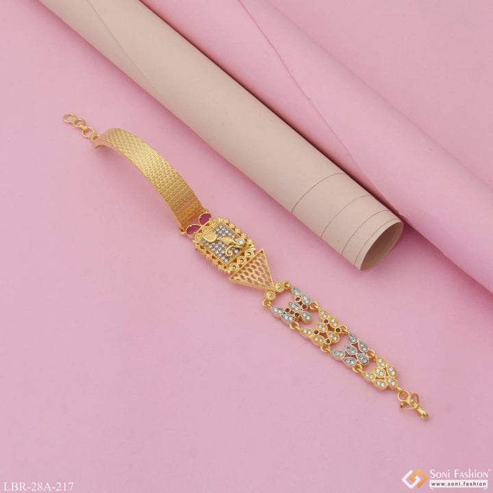 Soni Fashion - Ladies Bracelet - 1 Gram Gold Plated With Diamond Sparkling Design Bracelet For Ladies - Style A217