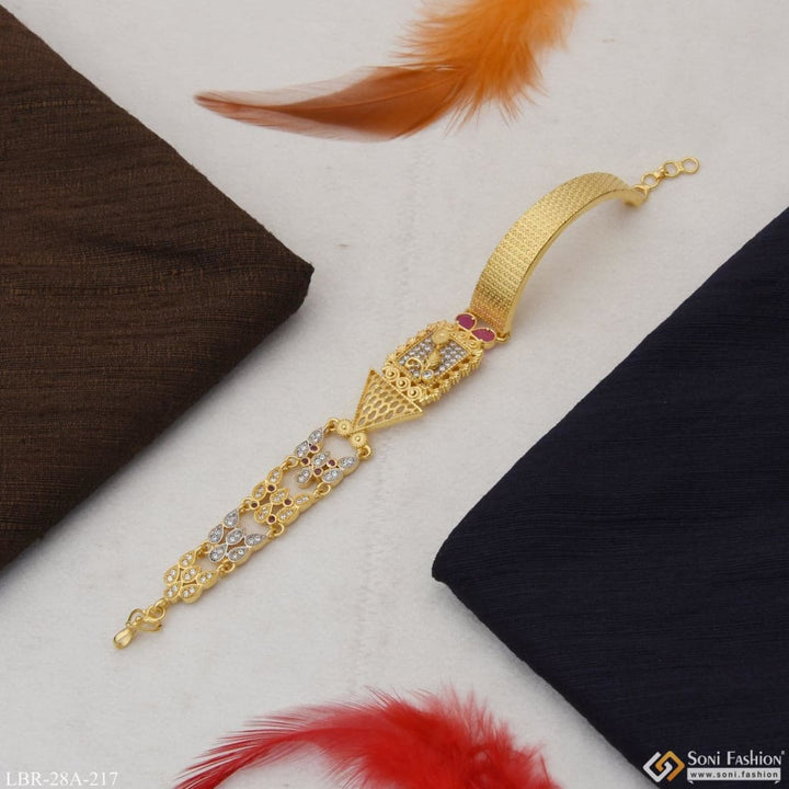 Soni Fashion - Ladies Bracelet - 1 Gram Gold Plated With Diamond Sparkling Design Bracelet For Ladies - Style A217