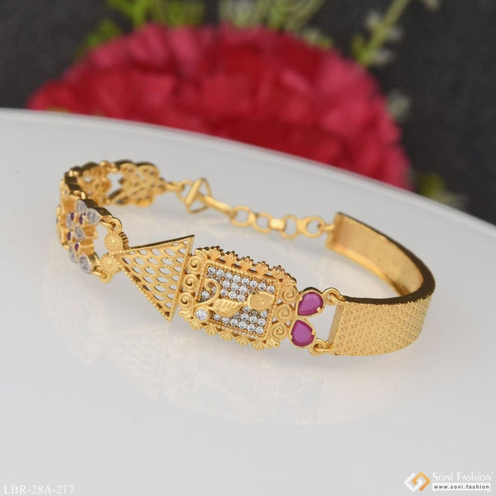 Soni Fashion - Ladies Bracelet - 1 Gram Gold Plated With Diamond Sparkling Design Bracelet For Ladies - Style A217