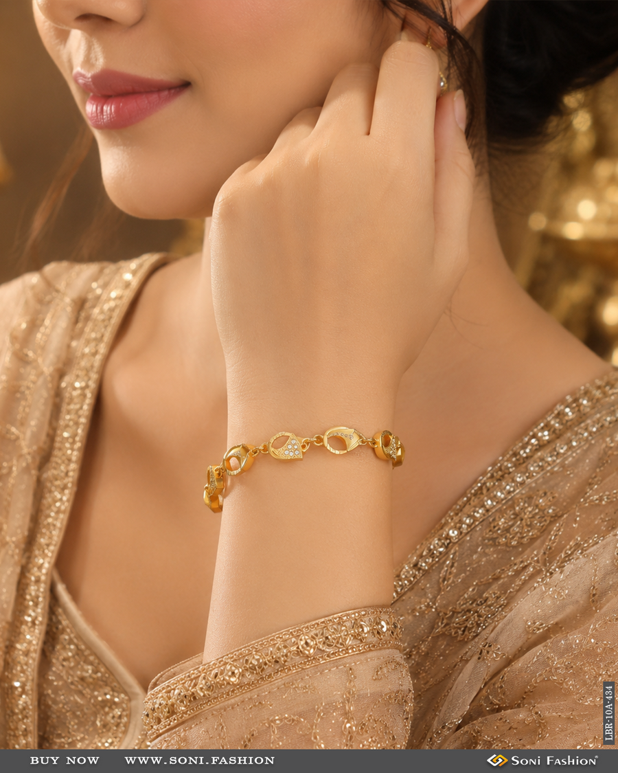 Soni Fashion - Ladies Bracelet - Decorative Design Gold Plated Bracelet for Ladies - Style A434