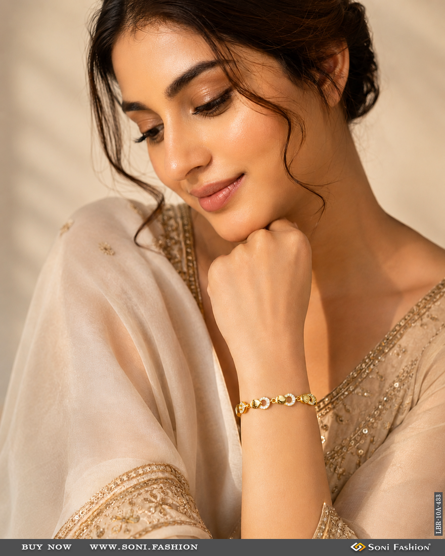 Soni Fashion - Ladies Bracelet - Graceful Design Gold Plated Bracelet for Ladies - Style A433