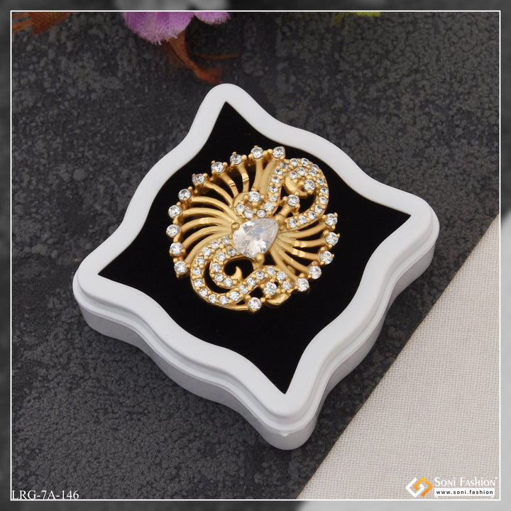 Soni Fashion - Ladies Ring - Designer with Diamond Unique Design Gold Plated Ring for Lady - Style LRG-146
