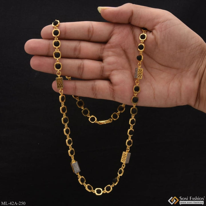 Soni Fashion - mala - 1 Gram Gold Plated Square Delicate Design Rudraksha Mala For Men - Style A250