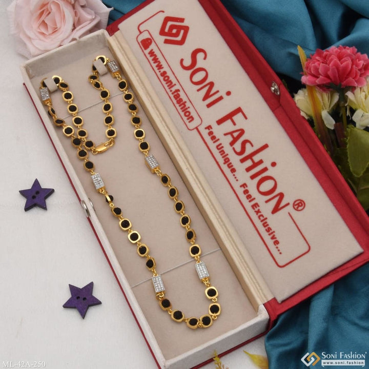 Soni Fashion - mala - 1 Gram Gold Plated Square Delicate Design Rudraksha Mala For Men - Style A250