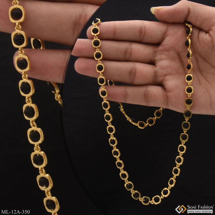 Soni Fashion - mala - Superior Quality High-Class Design Gold Plated Rudraksha Mala for Men - Style A350