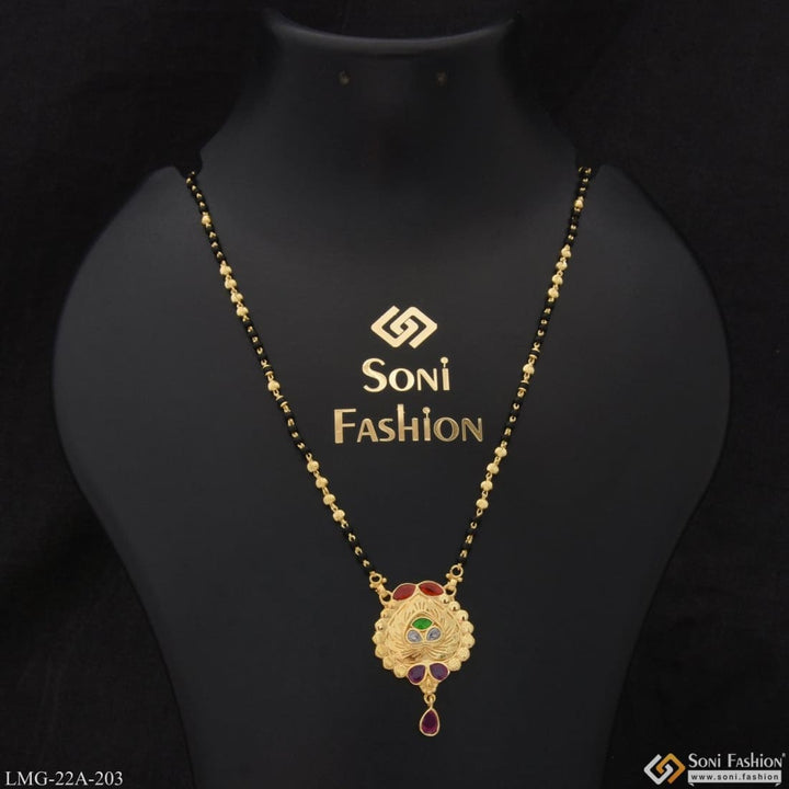 Soni Fashion - Mangalsutra - 1 Gram Gold Plated Brilliant Design Cool Design Mangalsutra for Women - Style A203