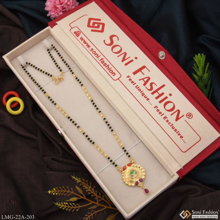 Soni Fashion - Mangalsutra - 1 Gram Gold Plated Brilliant Design Cool Design Mangalsutra for Women - Style A203