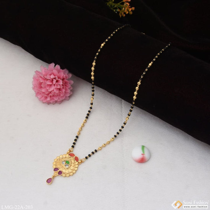 Soni Fashion - Mangalsutra - 1 Gram Gold Plated Brilliant Design Cool Design Mangalsutra for Women - Style A203