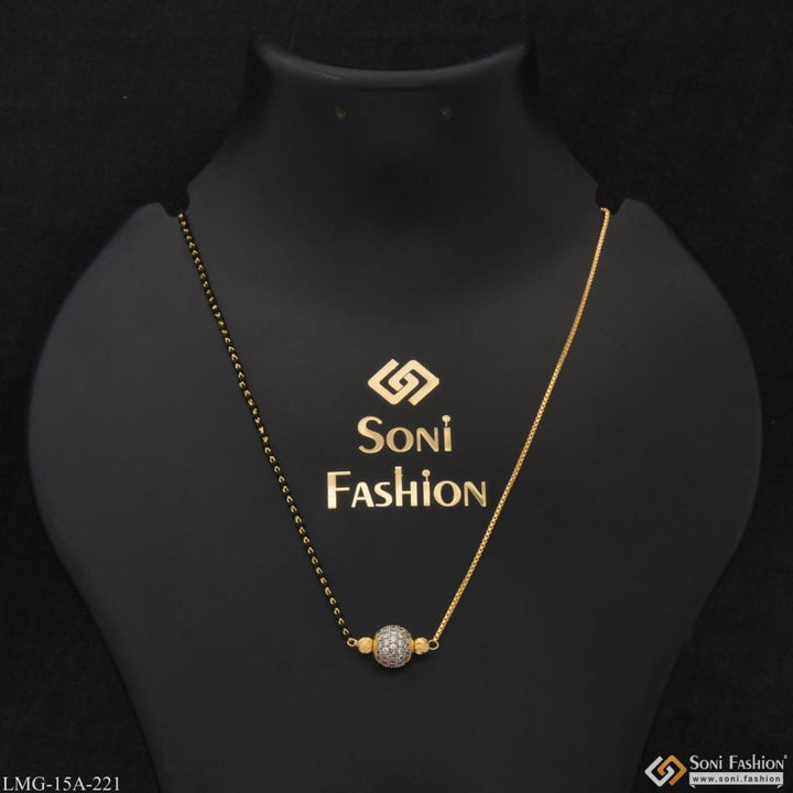 Soni Fashion - Mangalsutra - 1 Gram Gold Plated With Diamond Best Quality Mangalsutra For Women - Style A221