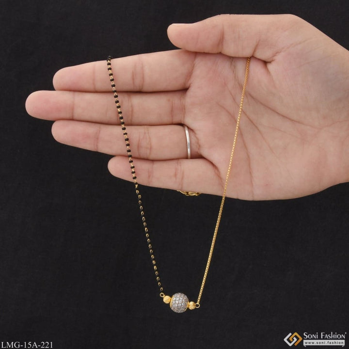 Soni Fashion - Mangalsutra - 1 Gram Gold Plated With Diamond Best Quality Mangalsutra For Women - Style A221