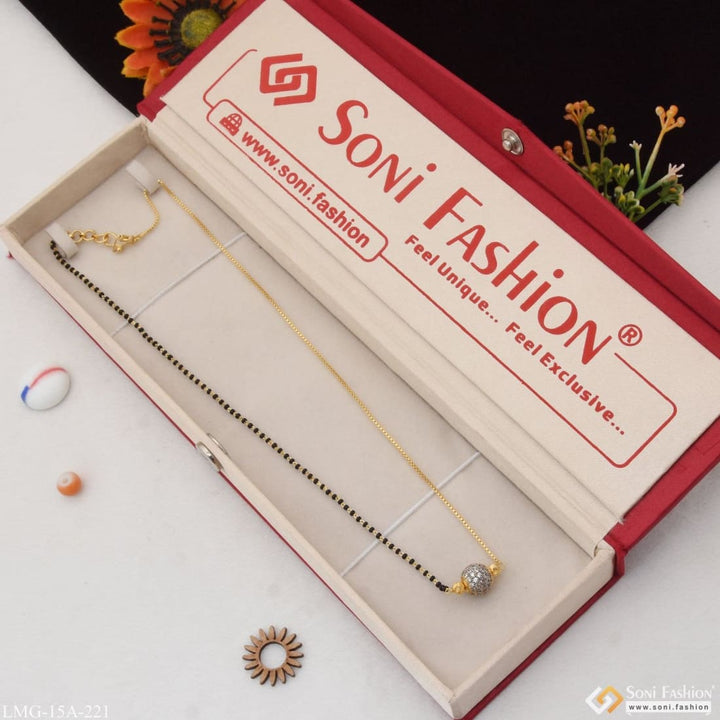 Soni Fashion - Mangalsutra - 1 Gram Gold Plated With Diamond Best Quality Mangalsutra For Women - Style A221