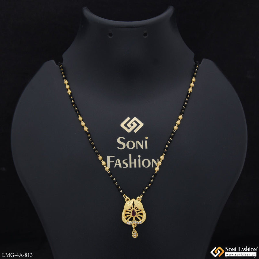 Soni Fashion - Mangalsutra - Gold Plated 1 Line Short Mangalsutra for Women | Fancy Party Jewellery - Style A813