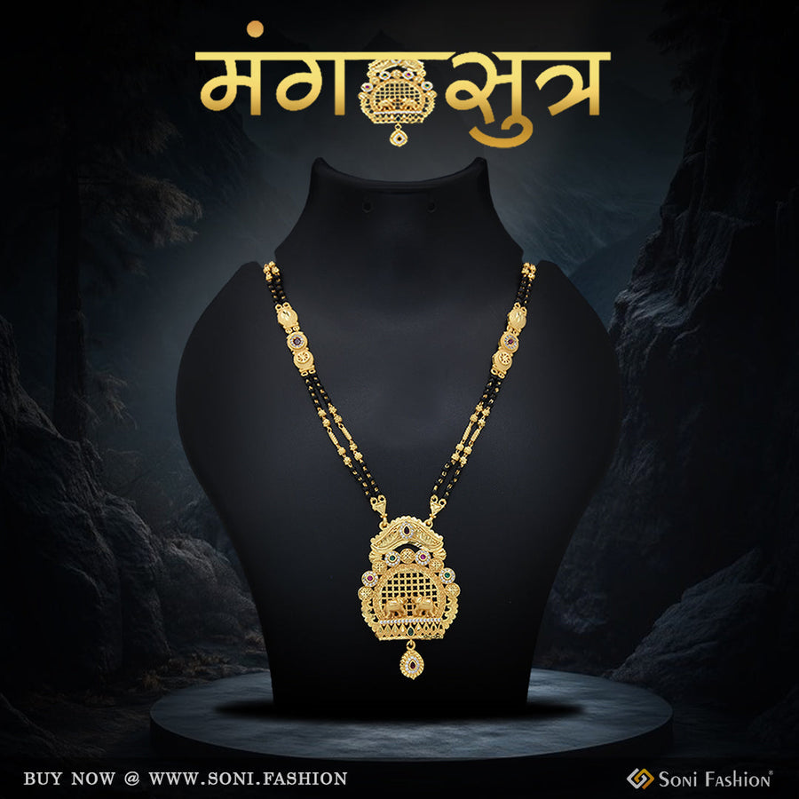 Soni Fashion - Mangalsutra - Gold Plated 2 Line Long Mangalsutra for Women | Wedding Wear Jewellery - Style A684