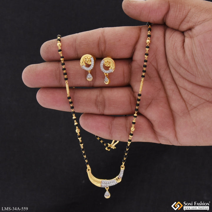 Soni Fashion - Mangalsutra Set - 1 Gram Gold Plated Casual Design Mangalsutra Set for Women - Style A559