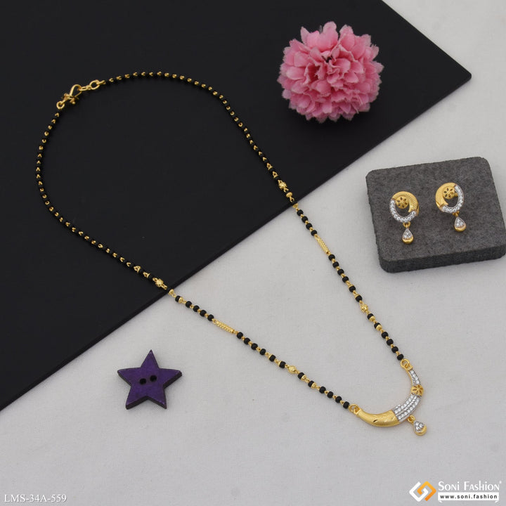 Soni Fashion - Mangalsutra Set - 1 Gram Gold Plated Casual Design Mangalsutra Set for Women - Style A559
