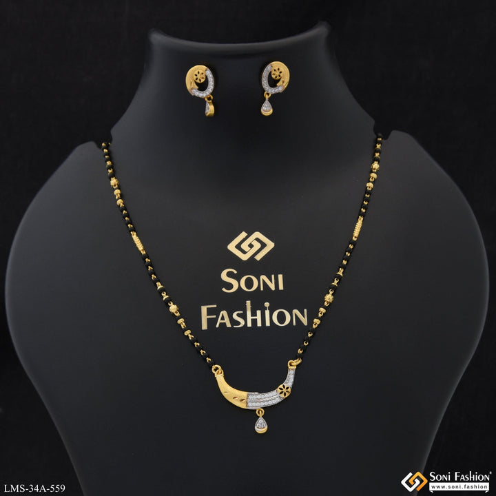 Soni Fashion - Mangalsutra Set - 1 Gram Gold Plated Casual Design Mangalsutra Set for Women - Style A559