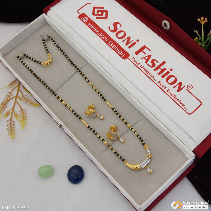 Soni Fashion - Mangalsutra Set - 1 Gram Gold Plated Casual Design Mangalsutra Set for Women - Style A559