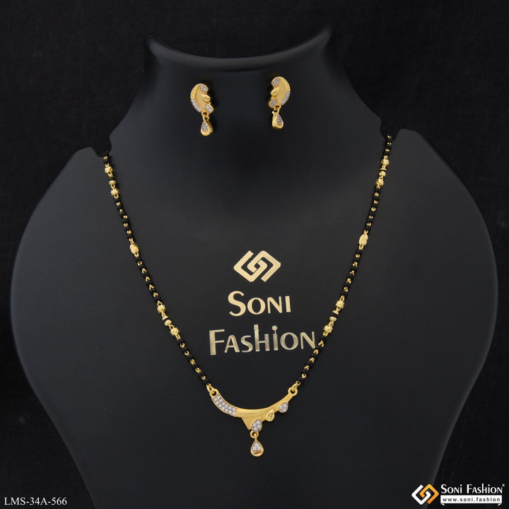 Soni Fashion - Mangalsutra Set - 1 Gram Gold Plated Chic Design Mangalsutra Set for Women - Style A566