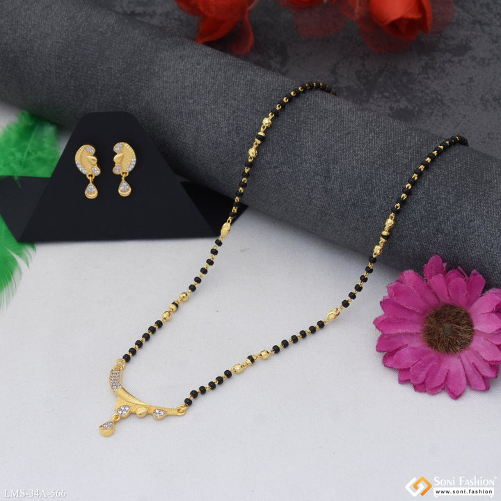 Soni Fashion - Mangalsutra Set - 1 Gram Gold Plated Chic Design Mangalsutra Set for Women - Style A566