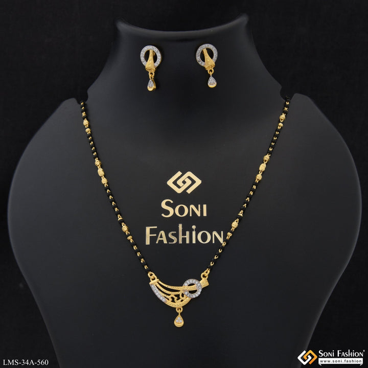 Soni Fashion - Mangalsutra Set - 1 Gram Gold Plated New Style Mangalsutra Set for Women - Style A560