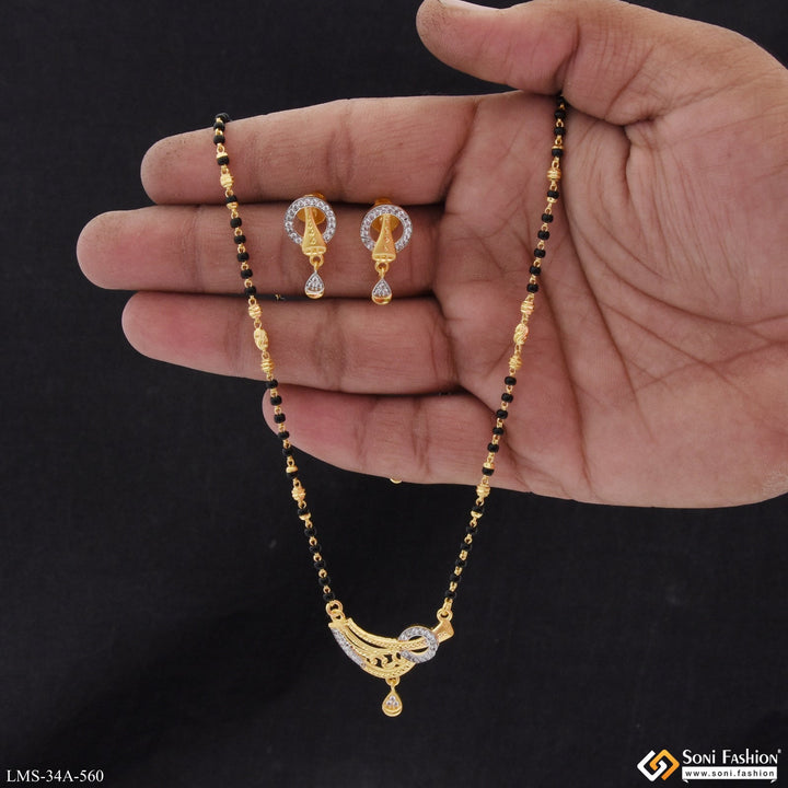 Soni Fashion - Mangalsutra Set - 1 Gram Gold Plated New Style Mangalsutra Set for Women - Style A560