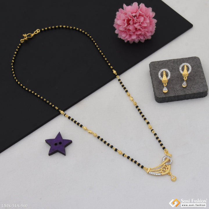 Soni Fashion - Mangalsutra Set - 1 Gram Gold Plated New Style Mangalsutra Set for Women - Style A560