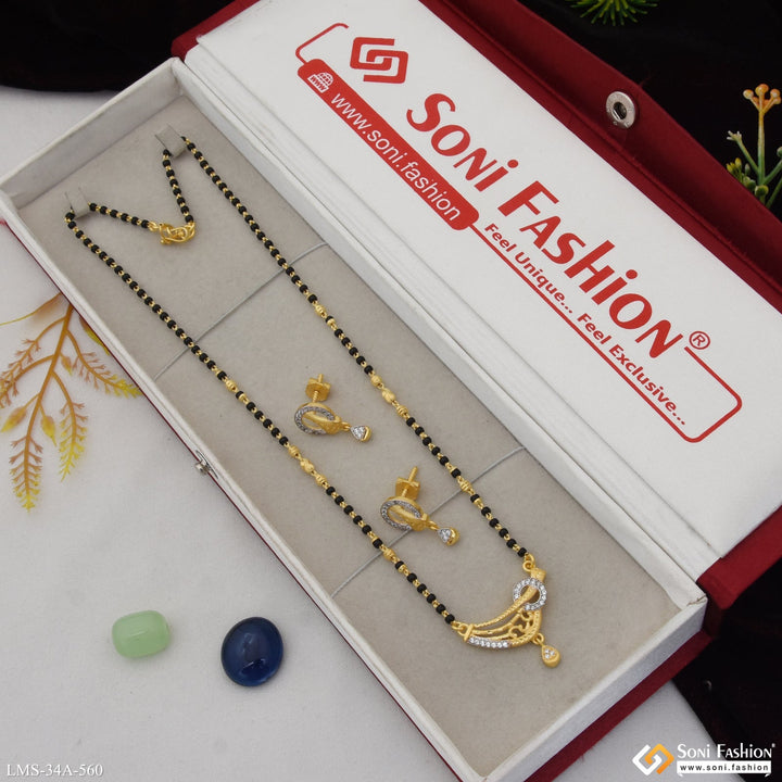 Soni Fashion - Mangalsutra Set - 1 Gram Gold Plated New Style Mangalsutra Set for Women - Style A560