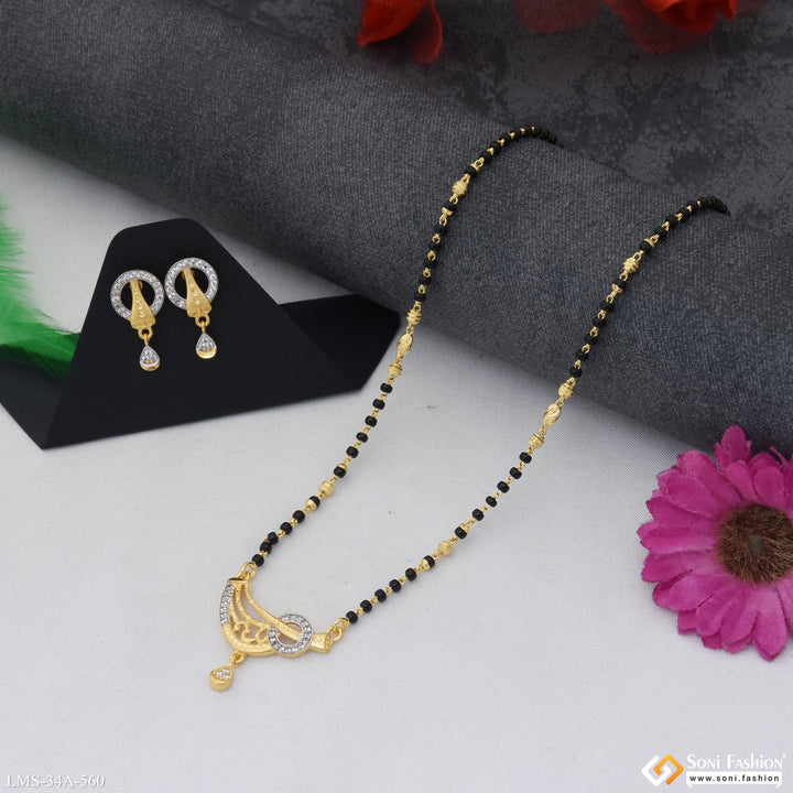 Soni Fashion - Mangalsutra Set - 1 Gram Gold Plated New Style Mangalsutra Set for Women - Style A560