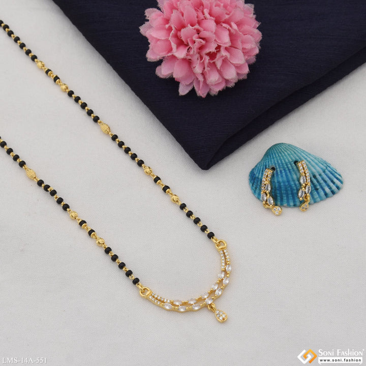 Soni Fashion - Mangalsutra Set - Fancy Design Gold Plated Mangalsutra Set for Women - Style A551