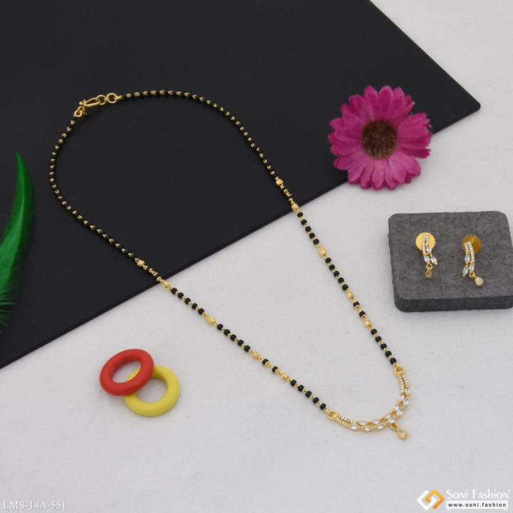 Soni Fashion - Mangalsutra Set - Fancy Design Gold Plated Mangalsutra Set for Women - Style A551