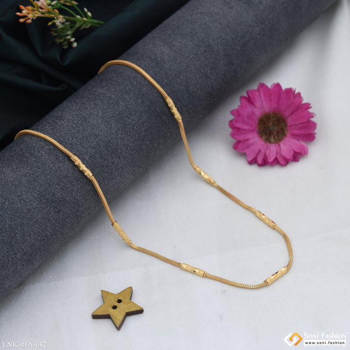 1 Gram Gold Plated Magnificent Design Chain for Ladies - Style A682 ...