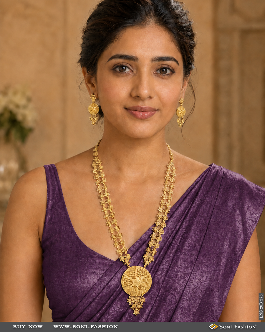 Soni Fashion - Necklace Set - 1 Gram Gold Plated Decorative Design Necklace Set for Women - Style B275