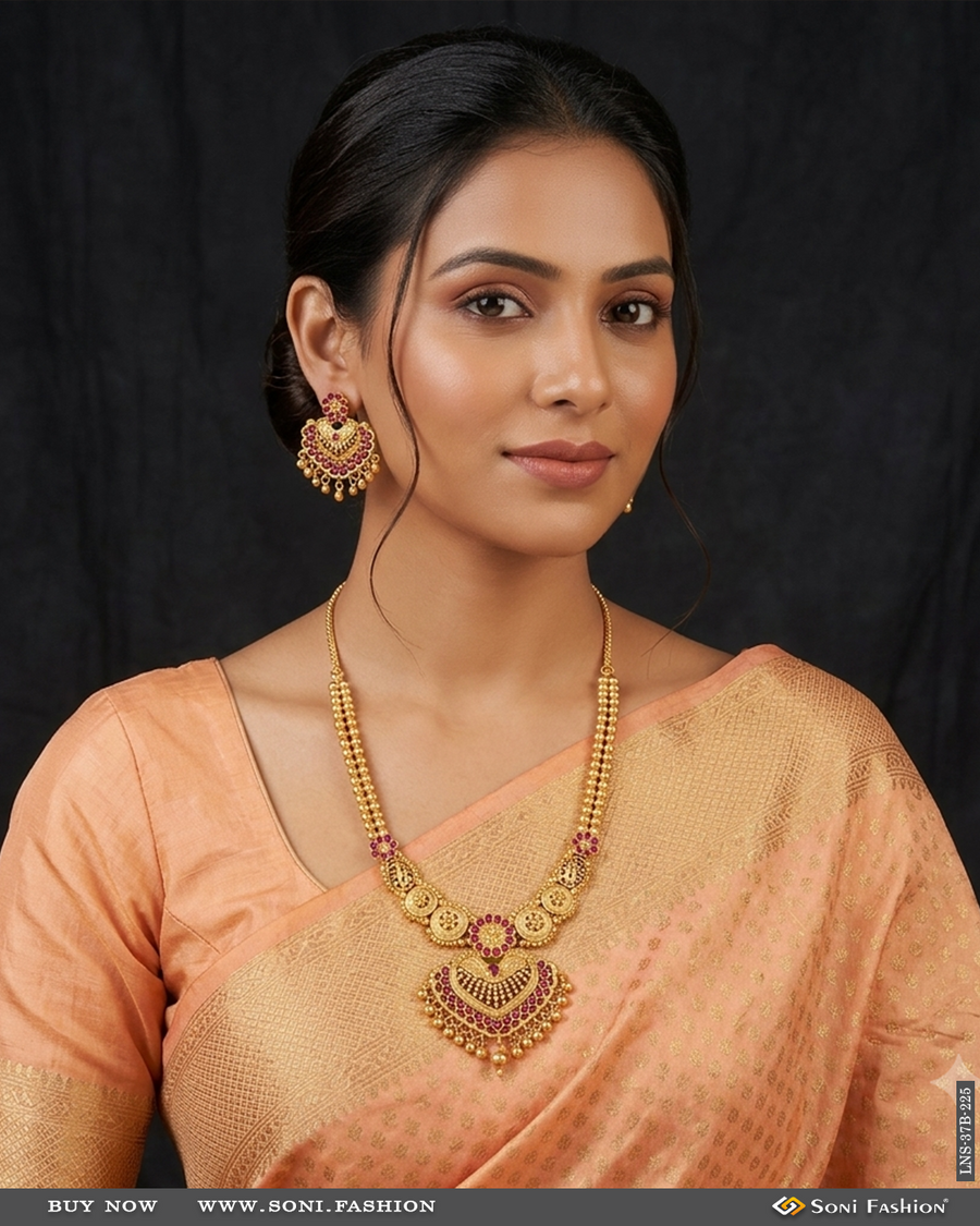 Soni Fashion - Necklace Set - 1 Gram Gold Plated Superior Quality Necklace Set for Ladies - Style B225