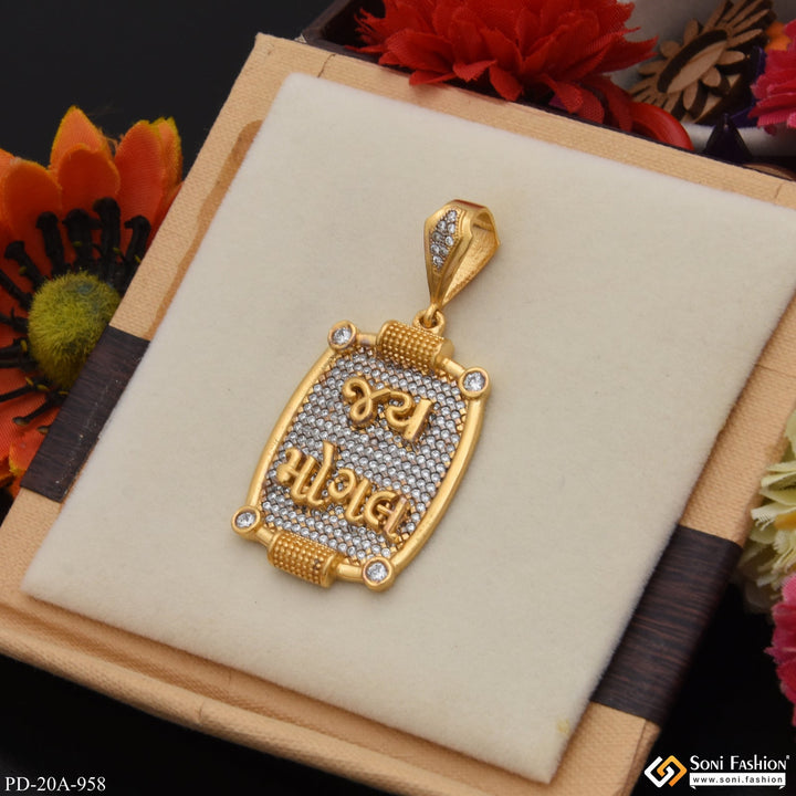 Soni Fashion - pendant - 1 Gram Gold Plated Jay Mogal with Diamond Best Quality Pendant for Men - Style A958