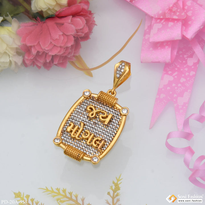 Soni Fashion - pendant - 1 Gram Gold Plated Jay Mogal with Diamond Best Quality Pendant for Men - Style A958