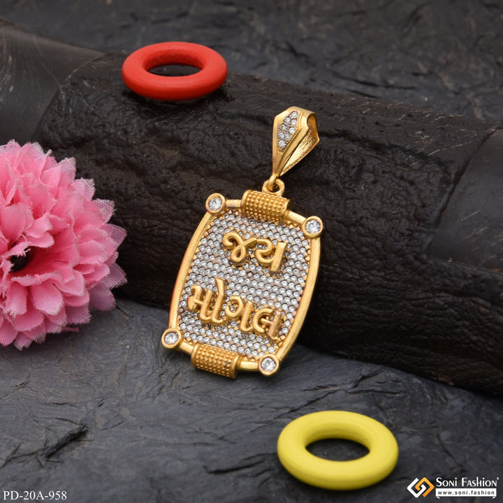 Soni Fashion - pendant - 1 Gram Gold Plated Jay Mogal with Diamond Best Quality Pendant for Men - Style A958