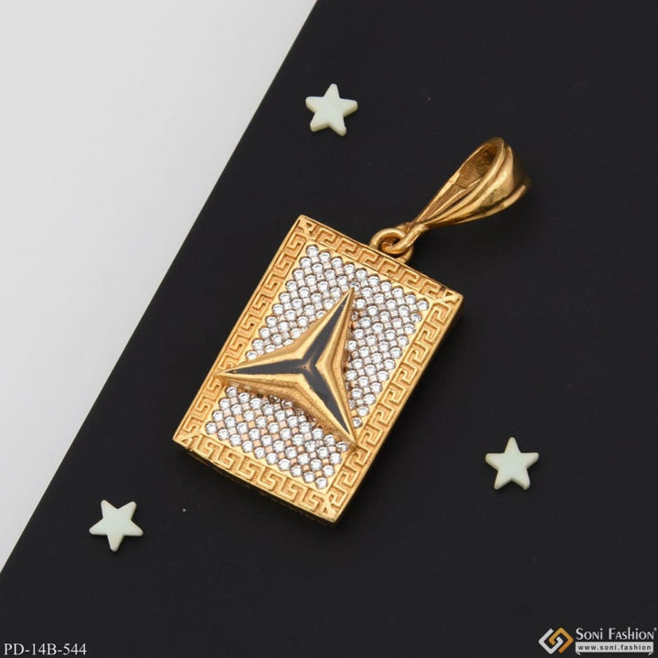 Soni Fashion - pendant - 1 Gram Gold Plated Triangle with Diamond Best Quality Pendant for Men - Style B544