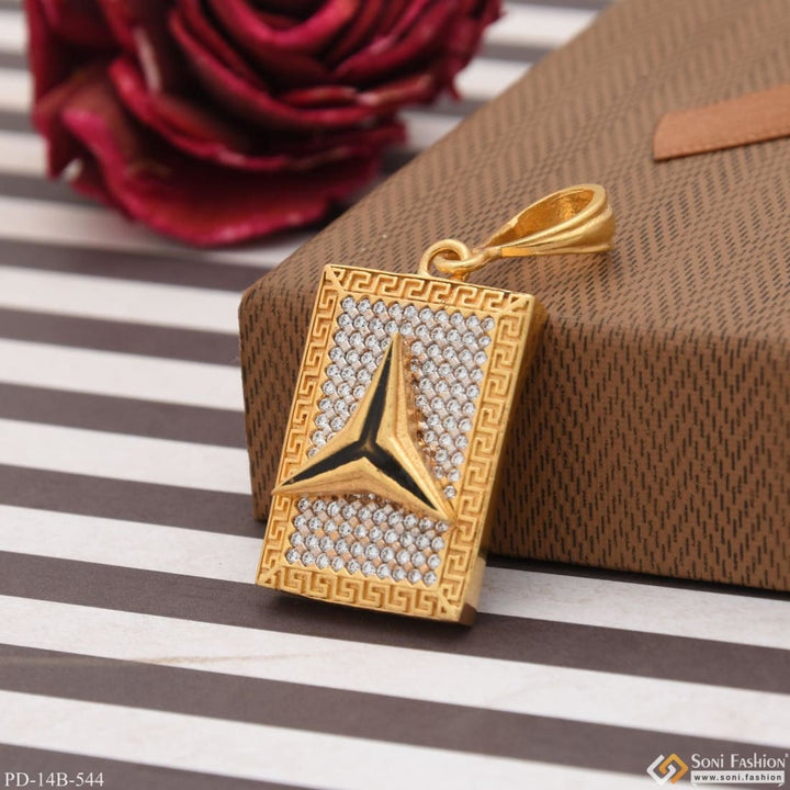 Soni Fashion - pendant - 1 Gram Gold Plated Triangle with Diamond Best Quality Pendant for Men - Style B544