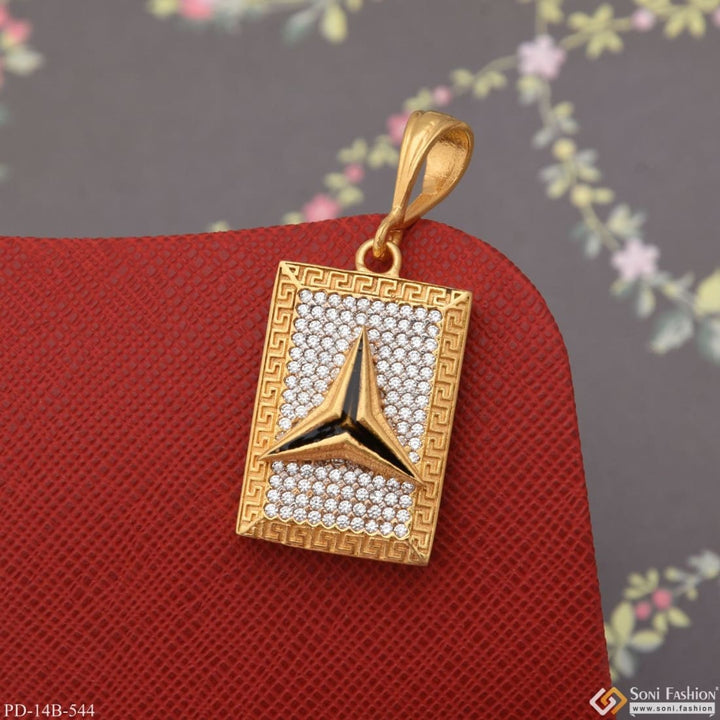 Soni Fashion - pendant - 1 Gram Gold Plated Triangle with Diamond Best Quality Pendant for Men - Style B544