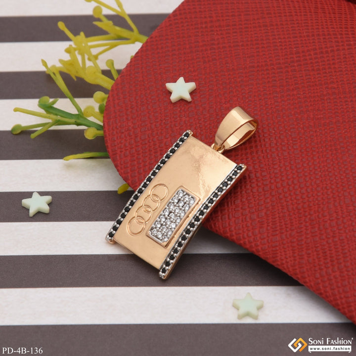 Soni Fashion - pendant - 4 Round with Diamond Finely Detailed Design Rose Gold Pendant for Men - Style B136