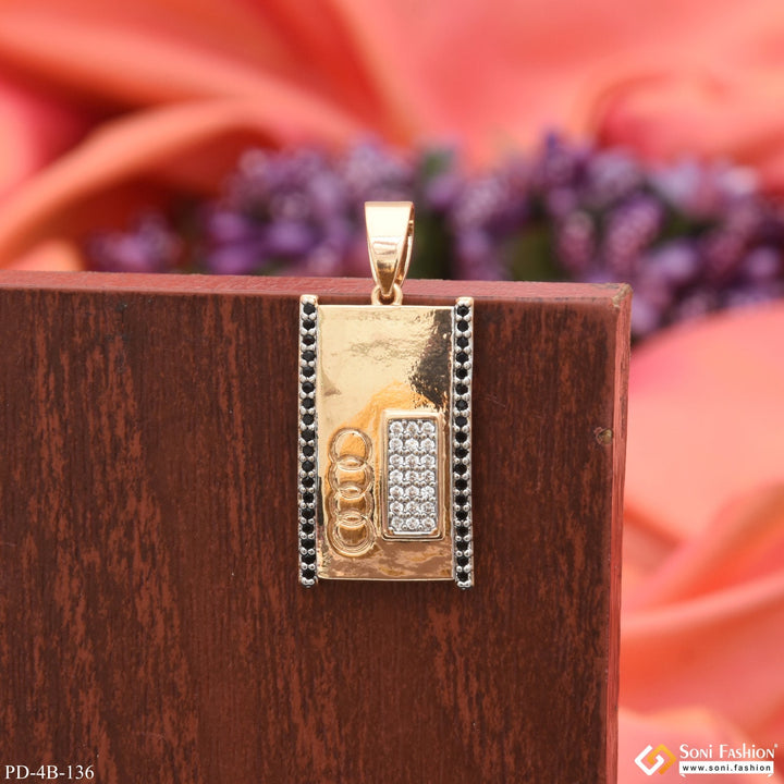 Soni Fashion - pendant - 4 Round with Diamond Finely Detailed Design Rose Gold Pendant for Men - Style B136