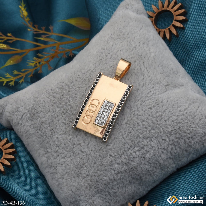 Soni Fashion - pendant - 4 Round with Diamond Finely Detailed Design Rose Gold Pendant for Men - Style B136