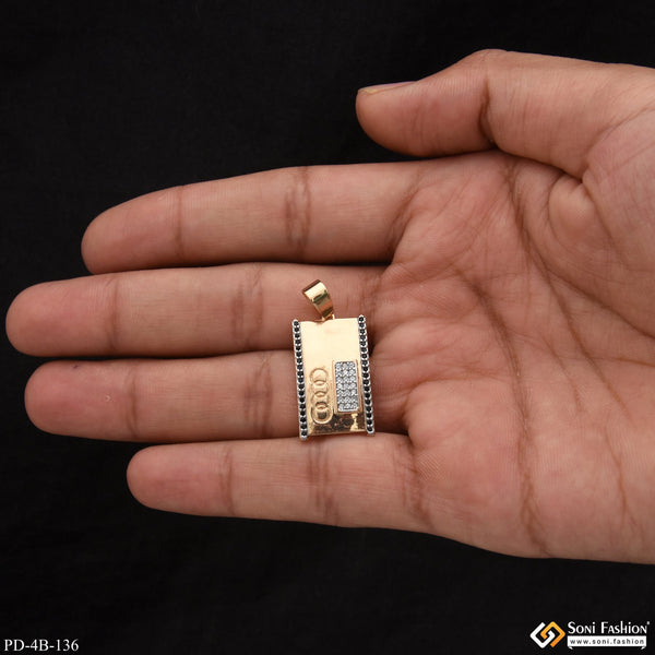 Soni Fashion - pendant - 4 Round with Diamond Finely Detailed Design Rose Gold Pendant for Men - Style B136