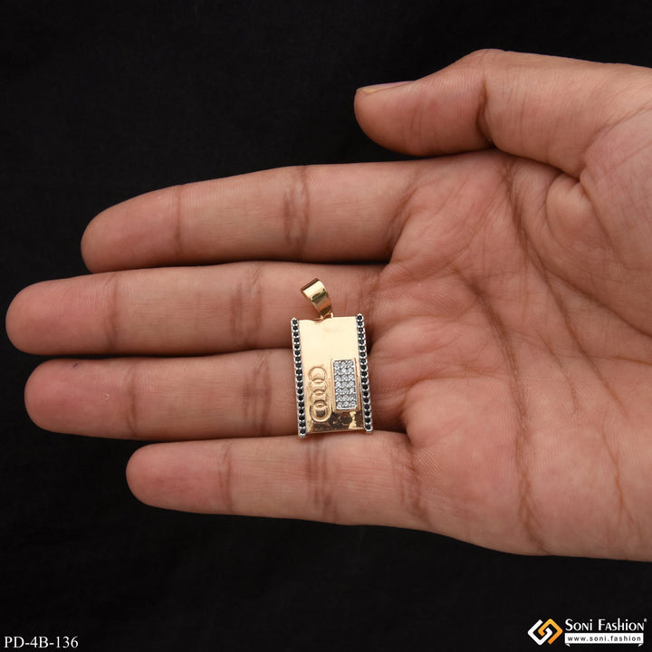 Soni Fashion - pendant - 4 Round with Diamond Finely Detailed Design Rose Gold Pendant for Men - Style B136