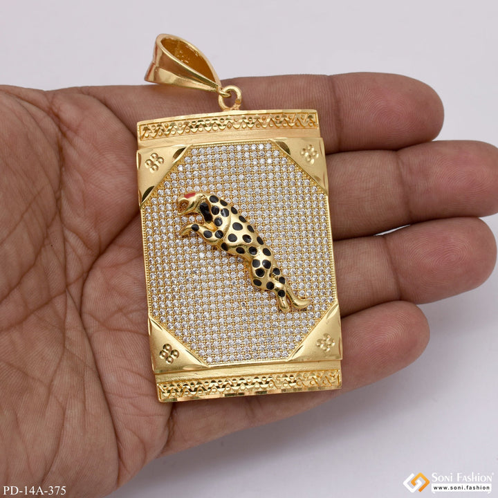 Soni Fashion - pendant - Big Jaguar Diamond Pendant Premium-grade Quality Gold Plated For Men - Style A375