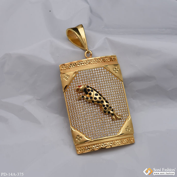 Soni Fashion - pendant - Big Jaguar Diamond Pendant Premium-grade Quality Gold Plated For Men - Style A375