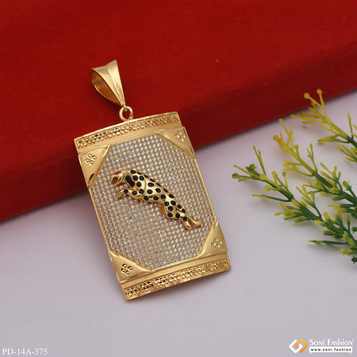 Soni Fashion - pendant - Big Jaguar Diamond Pendant Premium-grade Quality Gold Plated For Men - Style A375