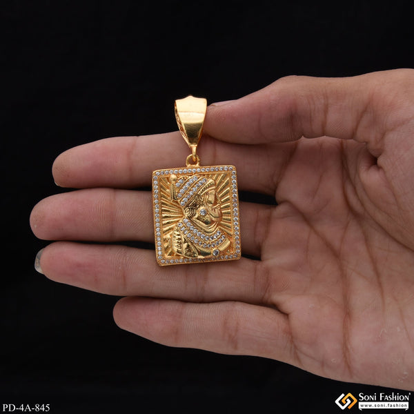 Soni Fashion - pendant - Chhatrapatti Shivaji Maharaj With Diamond Gold Plated Pendant - Style A845