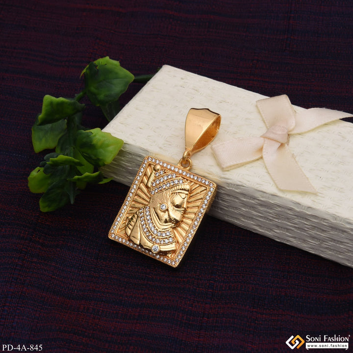 Soni Fashion - pendant - Chhatrapatti Shivaji Maharaj With Diamond Gold Plated Pendant - Style A845